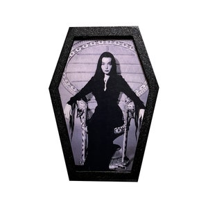 Morticia  Addams | Coffin Framed Art | 3D Printed