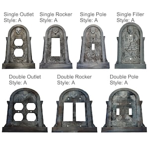 Graveyard Collection | Tombstone Shaped Wall Plates | Gothic Home Decor | Style A