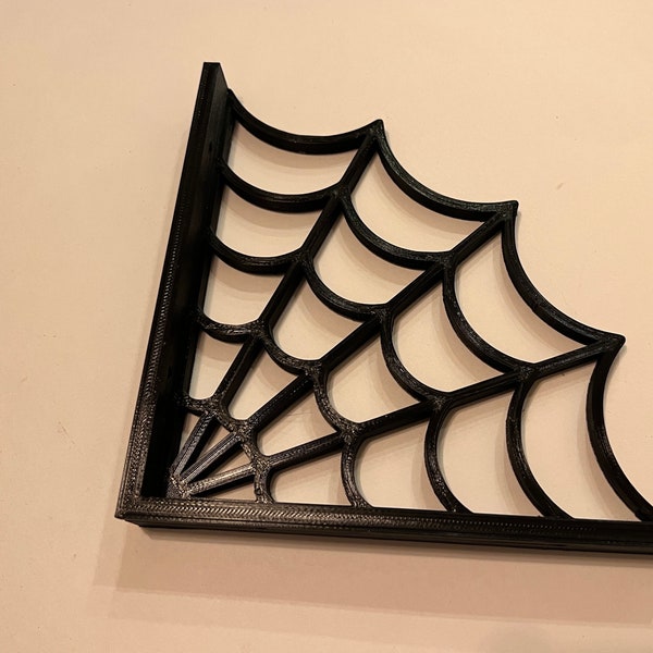 Black Spiderweb Shelving Bracket | 3D Printed