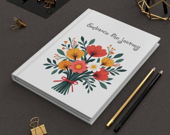 Floral Hardcover Journal: Personalized Matte Lined Notebook