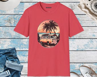 Vintage Van Paradise T-shirt | Retro Road Trip bomullströja
