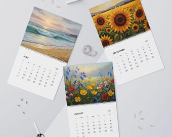 Calendario da parete naturalistico 2026 / Agenda mensile con illustrazioni botaniche