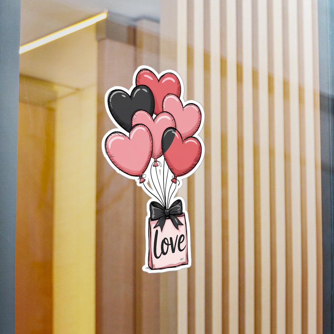 Love Heart Balloons Vinyl Decal | Romantic Wedding Anniversary Decor - Etsy