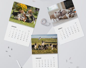 Playful Puppy Photo Wall Calendar 2026 | Monthly Dog Calendar