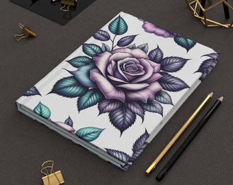 Purple Rose hards cover journal - Matte Finish Lined Pages Elegant and durable notebook.