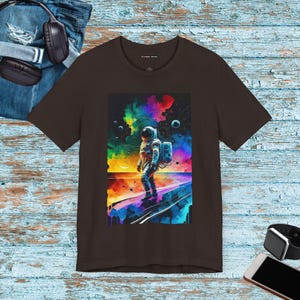 Astronaut T-Shirt: Vibrant Space Design, Unisex Jersey Tee