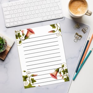 Flower Border Notepad – Pretty Stationery for Planning, Organizing & Notes