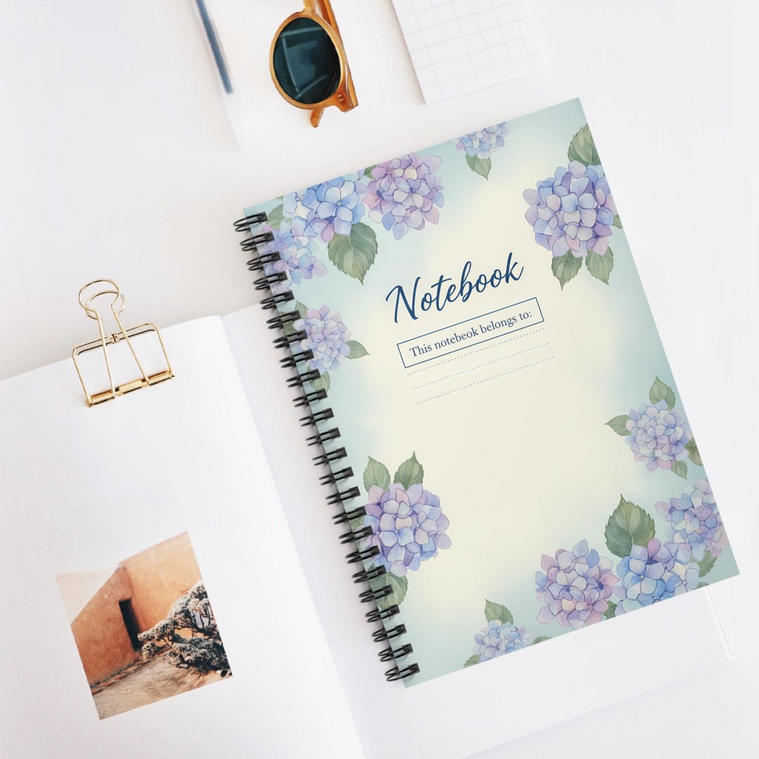 Hydrangea Floral Spiral Notebook - Ruled Journal, 6" X 8" - Etsy