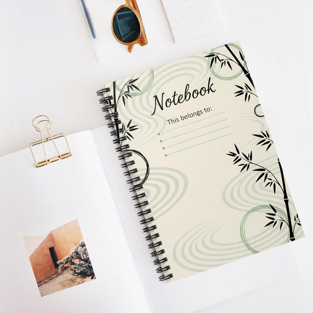 Bamboo Zen Spiral Notebook | Ruled Journal, Calm Nature Design, Writing ...