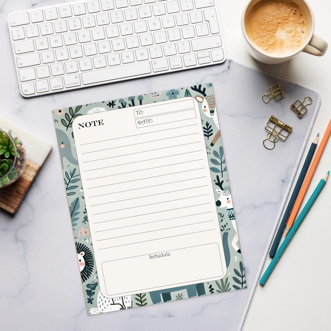 Fun Animal Note Pad Jungle Animals Daily Planner Notepad - Fun 8.5