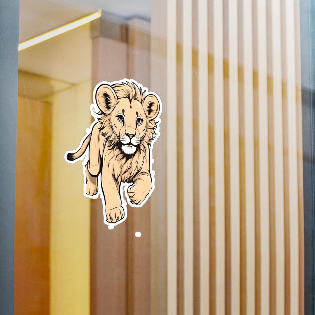 Lion Vinyl Decal | Water-resistant Animal Sticker - Etsy