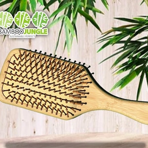 Bamboo Hairbrush Paddle Personalizzato Anti-Crespo Sostenibile Regalo delicato per lui o per lei