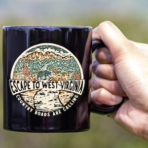 Escape to West Virginia 11oz Black Mug
