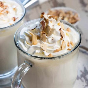 Irresistible Creme Brulee Creamy Drink Mix.  Do it yourself in a crock pot and infuse with spiced rum or whiskey if you would like.
