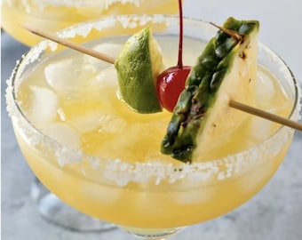 Tropical Hua fruity Margarita Mix with Pineapple and Mango Flavors - Add Tequila and Vanilla for a Bold and Delicious Booze Infused Drink.