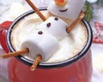 Drunken Snowman Cocktail Drink Mix.  Add milk, Irish Cream or whiskey. A unique and funny stocking stuffer and edible Christmas gift ideas.