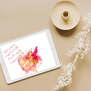 Grief Settles into Joy - Grief quote art, inspirational, digital background, digital screen, phone screen, device screen