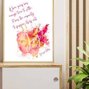 When Grief Settles Into Joy - Grief quote printable art, inspirational print, digital print poster, wall decor, wall print, watercolor art