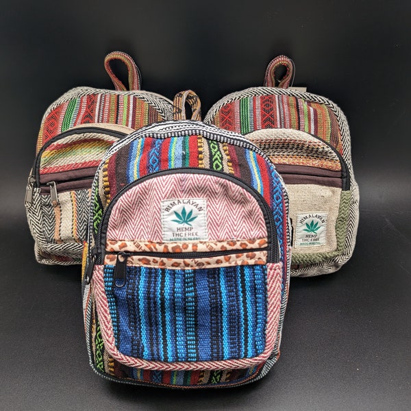 Hemp backpack, Small hemp bags,Himalayan hemp bags,book bag, travel bag, hiking bag