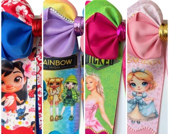 Coquette Hair Bow, Hair Accessories ( Lilo stitch, Rainbow high, La cenicienta, Wicked)
