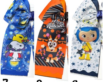 Halloween Cheer Bows (Snoppy, Bingo, Caroline)