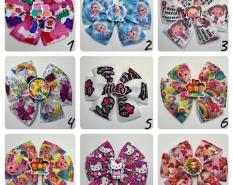 Hair Bows with different designs.
