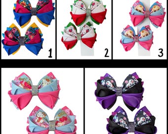 Pair of Bows, Set of Bows ( Flowers, Kuromi, Strawberry, Hello Kitty, Barbie)