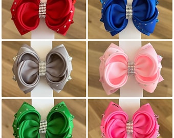 Girls Elegant Rhinestone Hair Bow