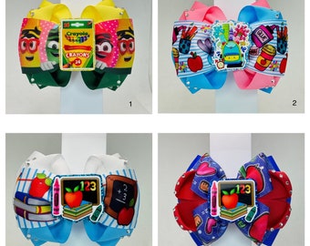 Back to school hair bows