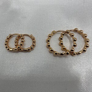 18k Gold Plated Bobble Hoop Earrings, Minimalistic Modern Stackable Cartilage Piercing Hoops, Jewelry made with love, Gift for her