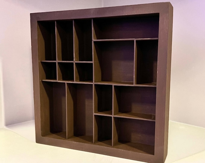 Wooden Curiosity Cabinet Printer Tray Letterbox Display, Rock Display, Shadow Box Wall Decor Cabinet Vintage Drawer Trinket Shelf Treasure