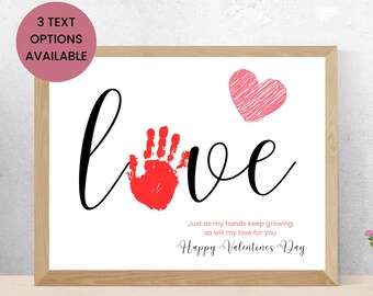 Valentine Handprint Craft for Kids, Keepsake Handprint Art, Printable ...