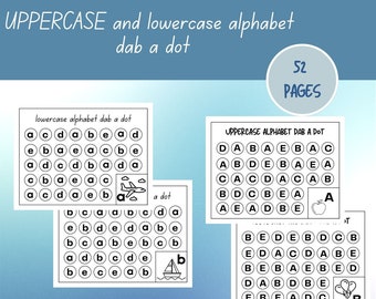 Bundled Uppercase and Lowercase Alphabet Dab A Dot, Toddler and Preschool worksheets, Daycare Activity