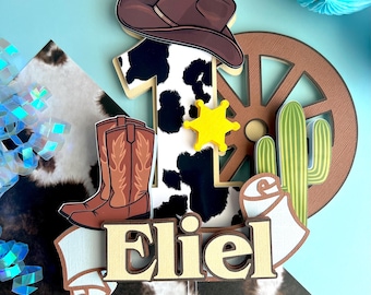 First Rodeo Cake Topper: Western Cowboy Birthday Party Decor