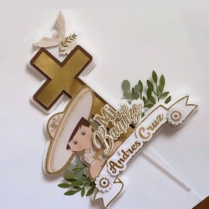 Baptism cake topper|Charro cake topper|Topper para bautizo|Topper de charro