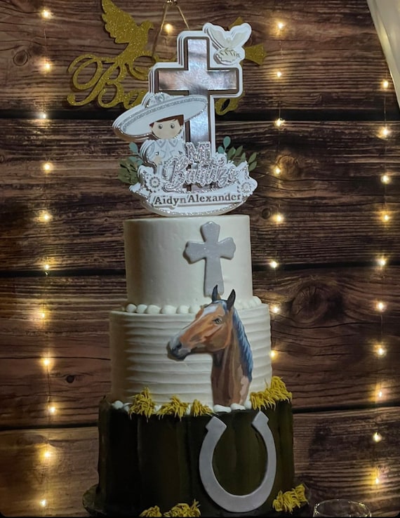 Topper de pastel de bautismo/Topper de pastel de Charro/Topper Etsy México