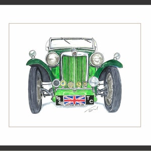 1948 MG TC Front View - Digital Print