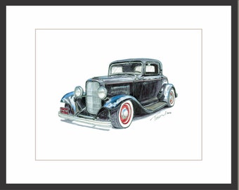 1932 Ford Three Window Coupe - Digital Print