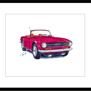 Triumph TR6 Red - Digital Print
