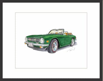 Triumph TR6 1975 Green- Digital Print