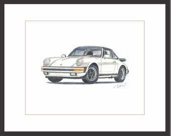 911 Targa White - Digital Print