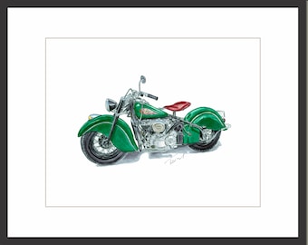 1947 Vintage Motorcycle - Digital Print