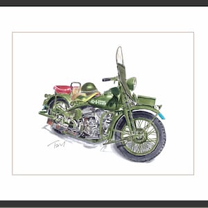 WLC Model 42 World War 2 Vintage Motorcycle - Digital Print