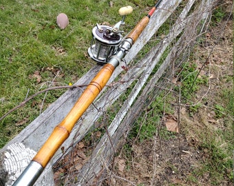 Vintage Heavy Duty fishing Rod and real