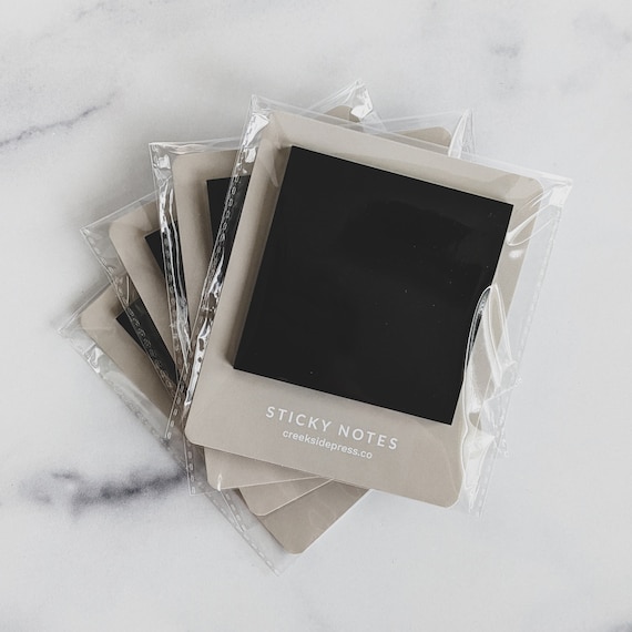 Blackout Sticky Notes Black Sticky Notes Planner Etsy