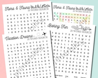 3-Pack Word Search Puzzles - Instant Download!