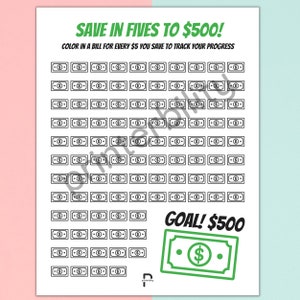 Printable 500 Dollar Savings Challenge image 1