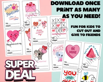 SALE! Print & Cut Valentines + Coloring Pages for kids!