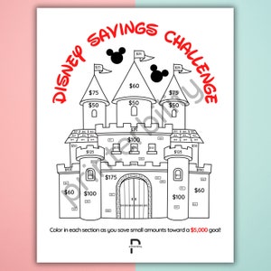 Printable Magical Castle 5000 Savings Challenge Instant Download image 1