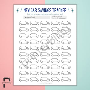 Printable New Car Savings Tracker - Instant Download!